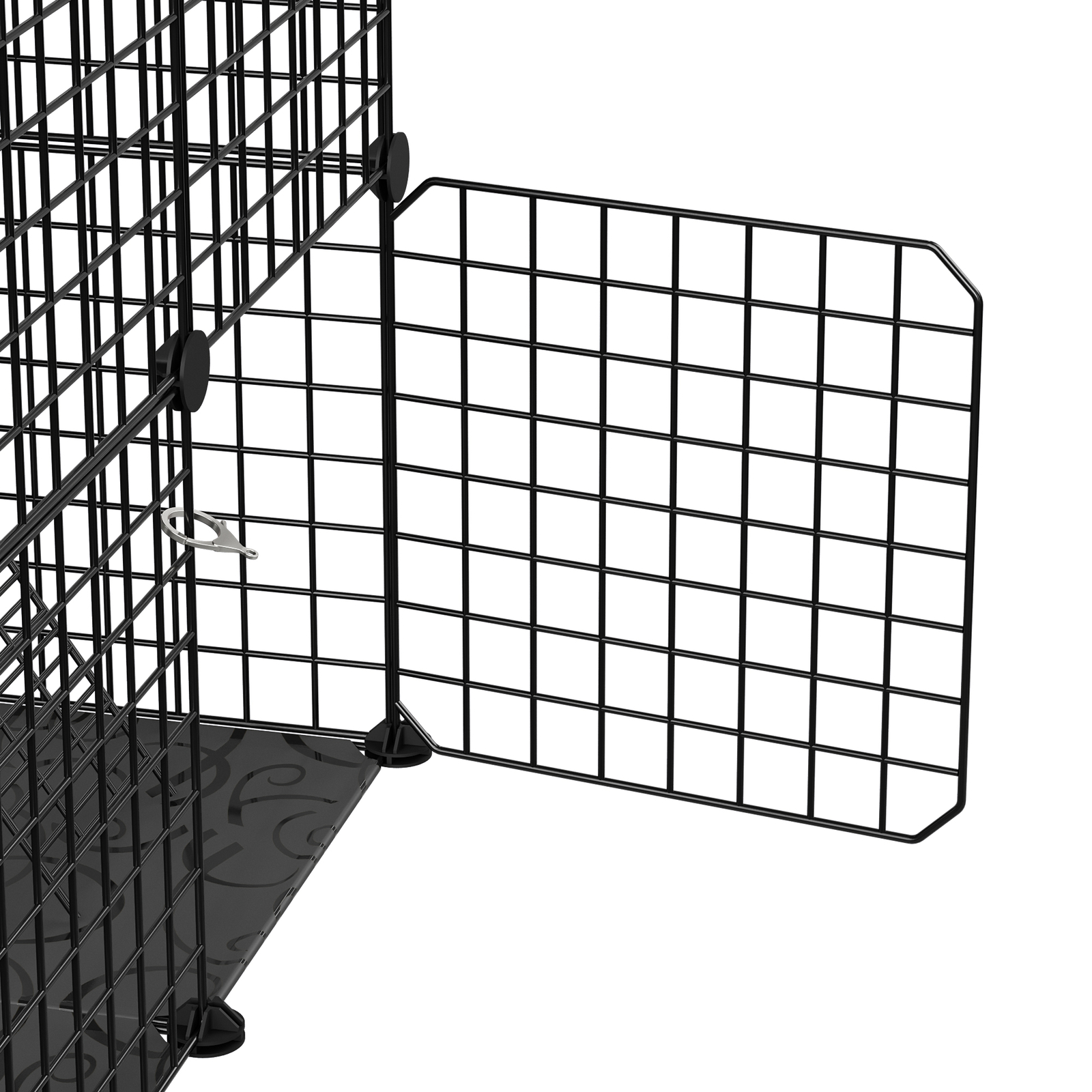 4-Tier Cat Cage Indoor Cats Pets Playpen Detachable Metal Wire Cat kennel Black