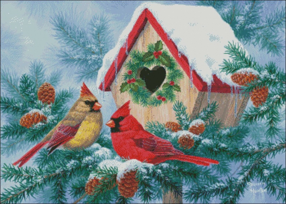 Home Tweet Home - DIY Chart Counted Cross Stitch Patterns Needlework 14 ct DMC