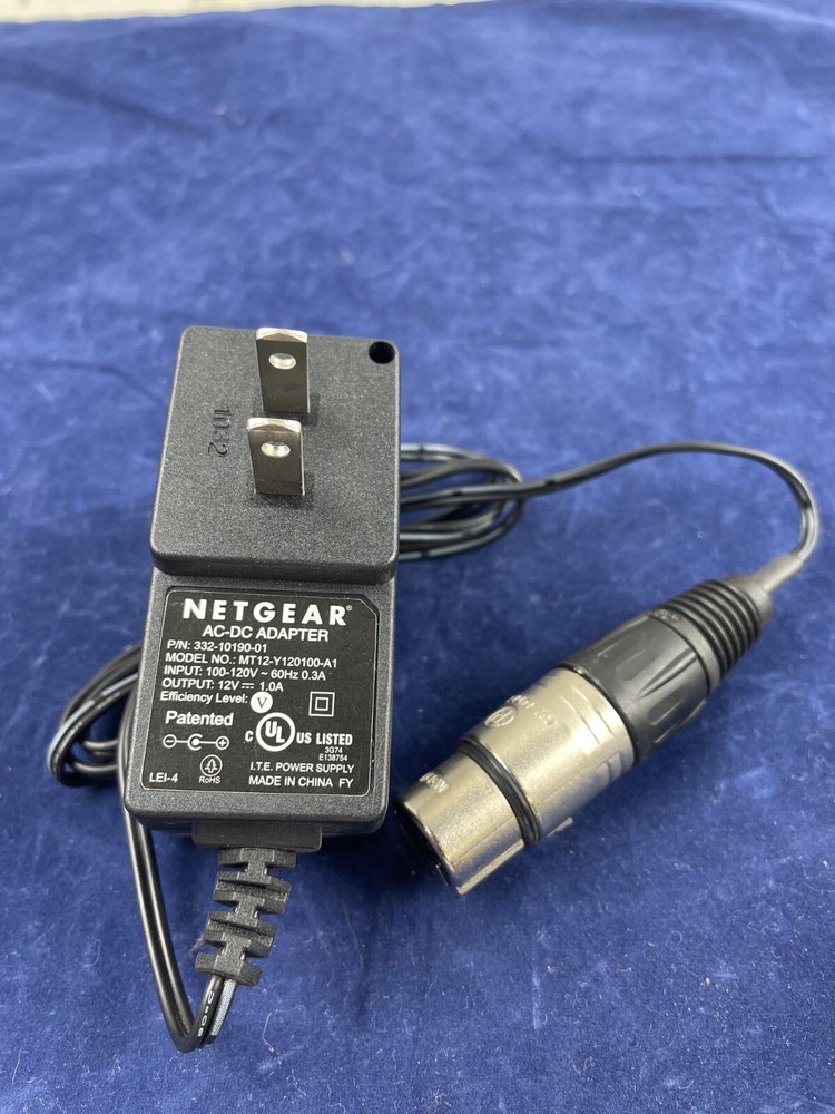 NETGEAR 12VDC 1A AC ADAPTER 332-10190-01 Modified Gs105