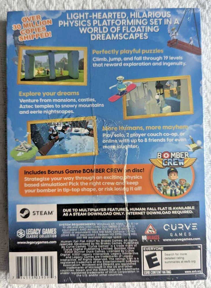 Human Fall Flat Pc DVD rom game Brand New