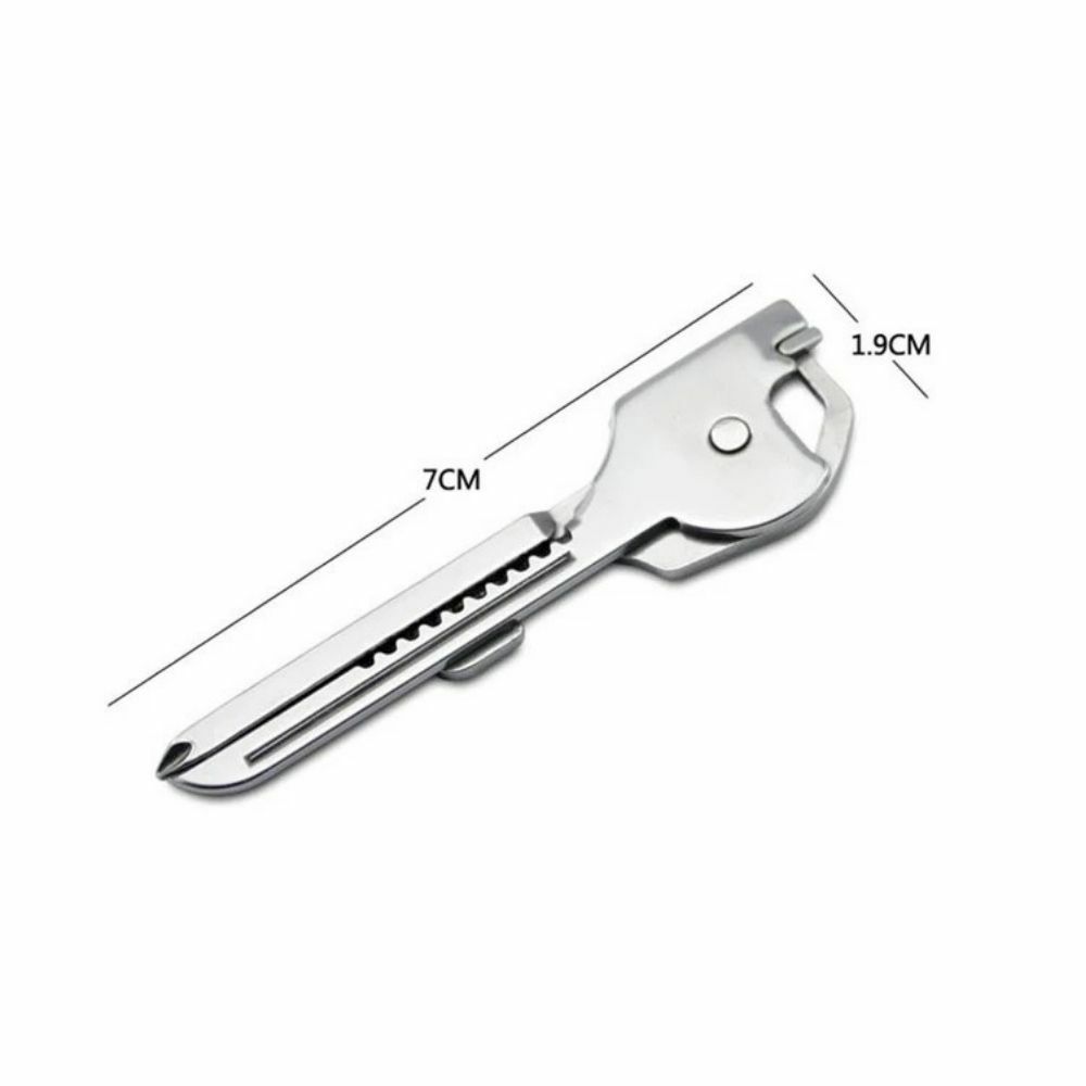 Key Multi-Tool Keychain Key Shaped 6-in-1 Tool