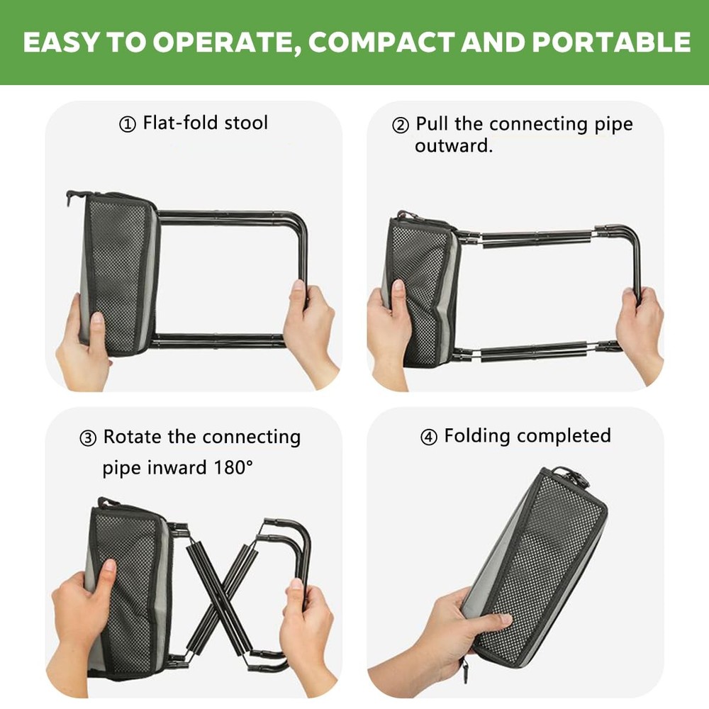 Compact Folding Stool for Adults Design and Portable Backpacking Stool with H...