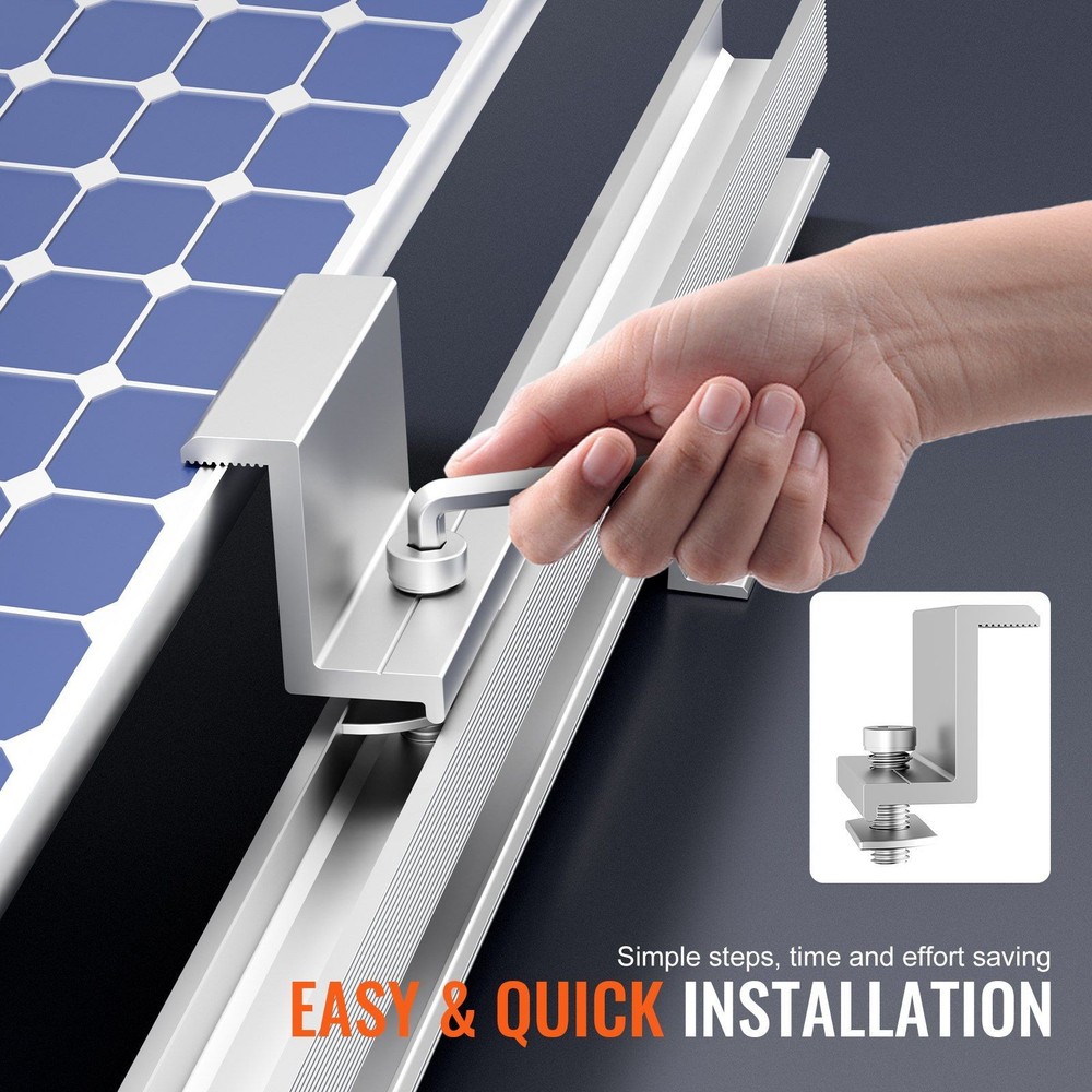 All-Weather Solar Panel Mounting Kit 35-40mm Adjust. for Secure Fit