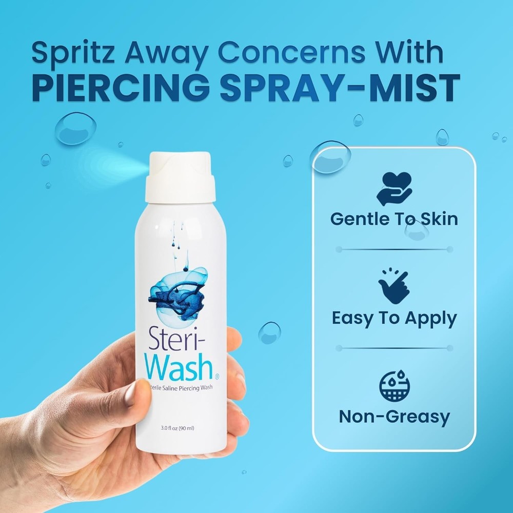 Professional Piercing Aftercare Spray 3oz - 360-Degree Cleansing Solution