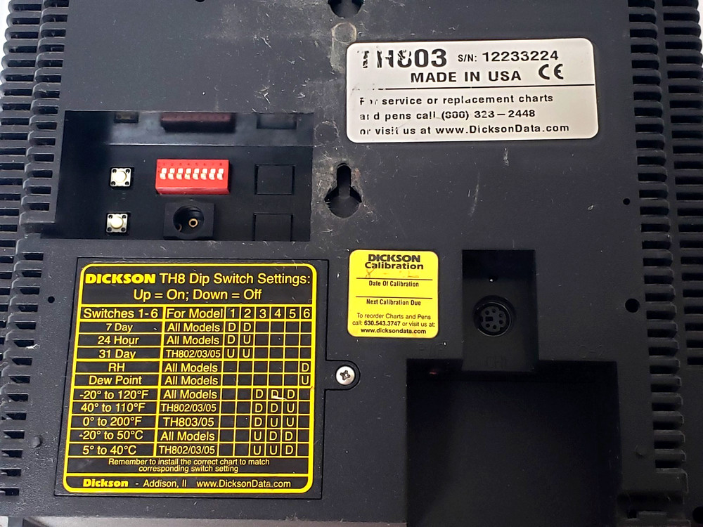 Dickson TH803 Temperature and Humidity Chart Recorder Unit