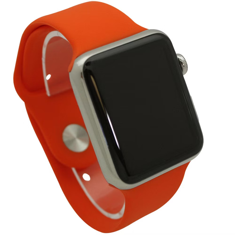 Olivia Pratt Orange Solid Silicone Apple Watch Band 38Mm