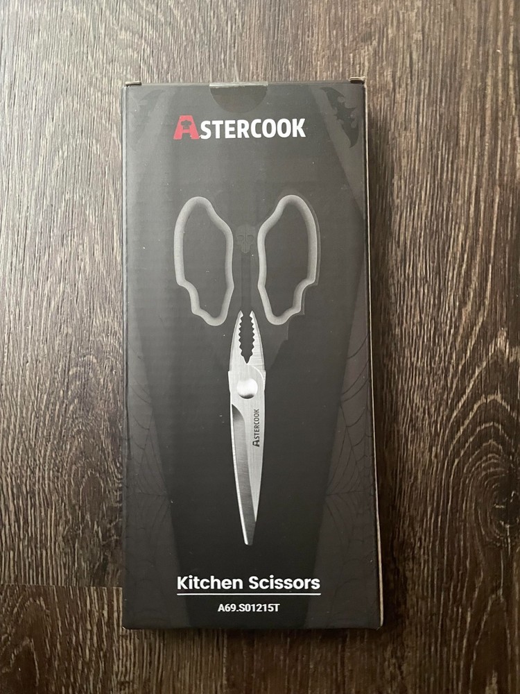 Astercook Halloween Kitchen Scissors Gothic Skull Black
