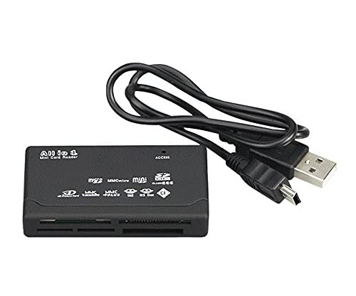 Memory Card Reader Mini 26-in-1 USB 2.0 High Speed for CF xD SD MS Duo black