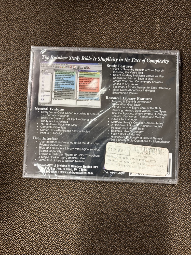 The Rainbow Study Bible Software Edition King James Version 4.0 CD-ROM- SEALED
