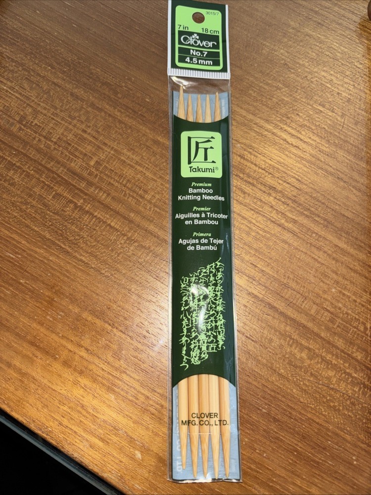 Clover Number 7 Bamboo Double Point Knitting Needles