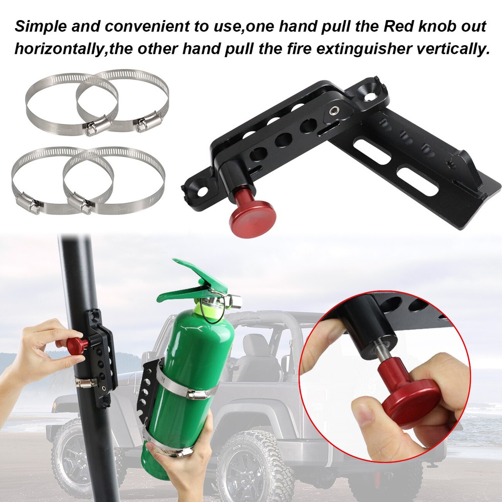 Adjustable Black Car Fire Extinguisher Mounting Bracket Holder For UTV Jeep