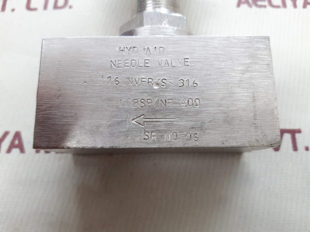 Hyd-air 1 bsp/np 400 needle valve