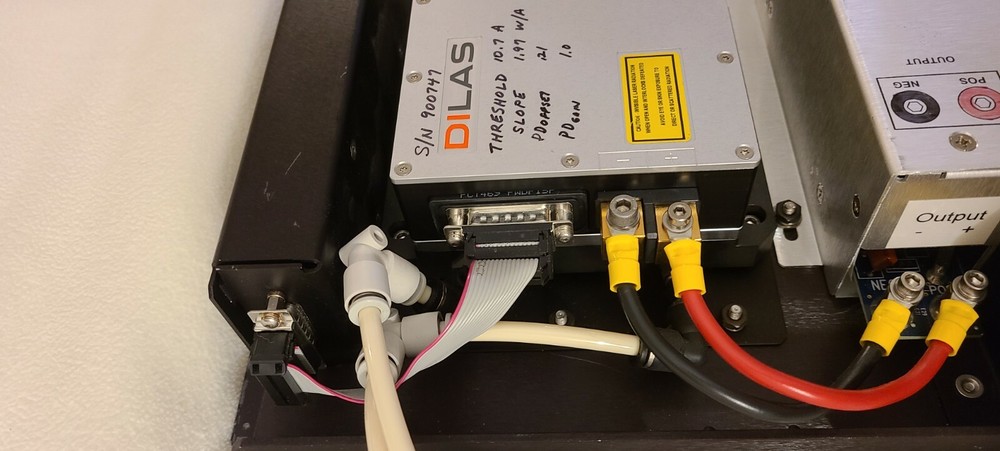 Coherent Laser Dilas with cooling block, interface unit and power supply.