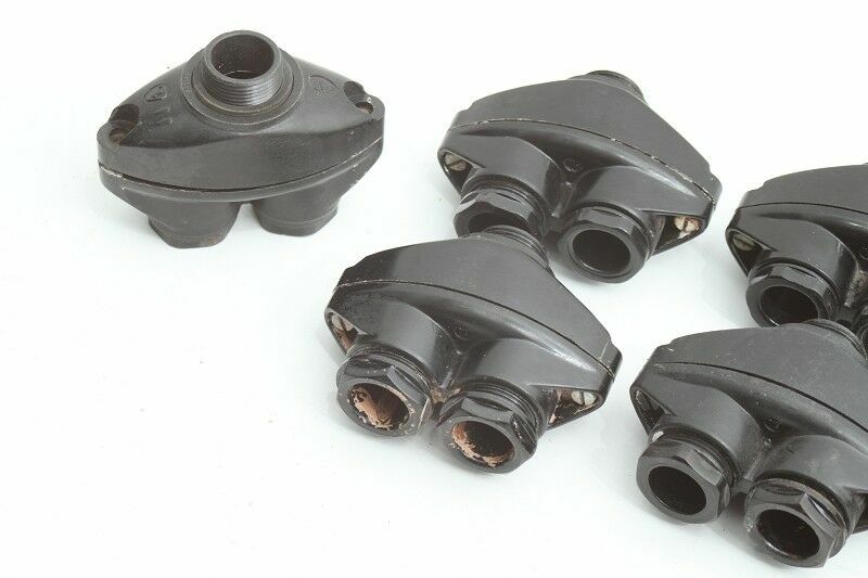 1 x Bakelite Cable Gland Double Entry Twin Cable Entry