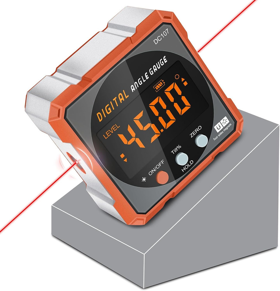 Digital Angle Finder Magnetic Electronic Angle Cube Dual Laser Gauge Digital Lev