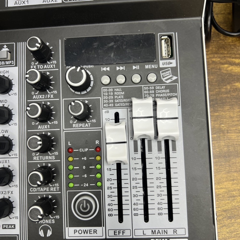 XTUGA KP4 4 Channel Audio Mixer, 16-Bit DSP Effect USB Audio Interface Effects