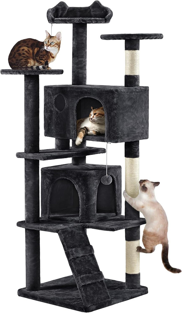 Large Cat Multi-Level Tree with Cozy Condos for Indoor Cats