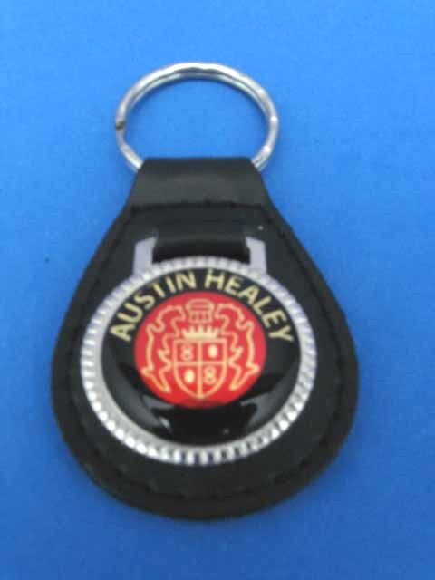 AUSTIN HEALEY BLACK LEATHER KEYRING KEYFOB #114