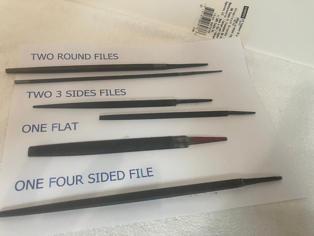 6 Assorted Vintage Files - Round, 3 square, Half Round, 4 Sq, etc.
