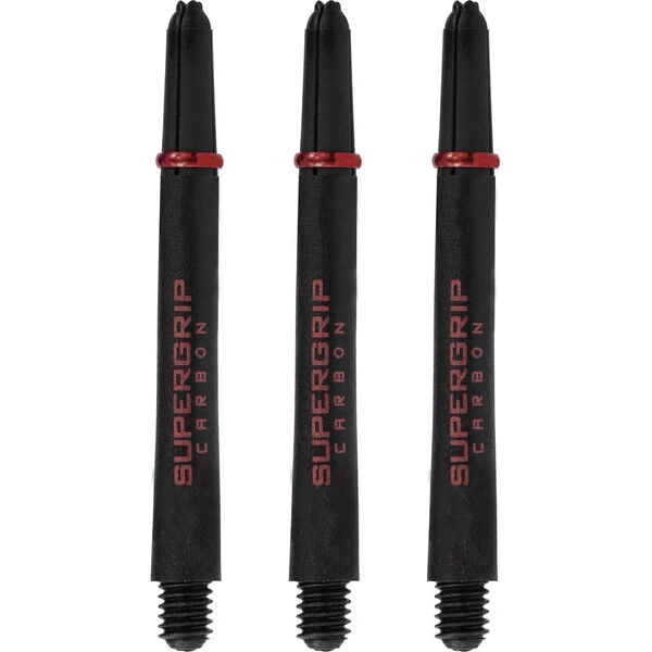 HARROWS SUPERGRIP CARBON SHAFTS BLACK WITH RED MEDIUM