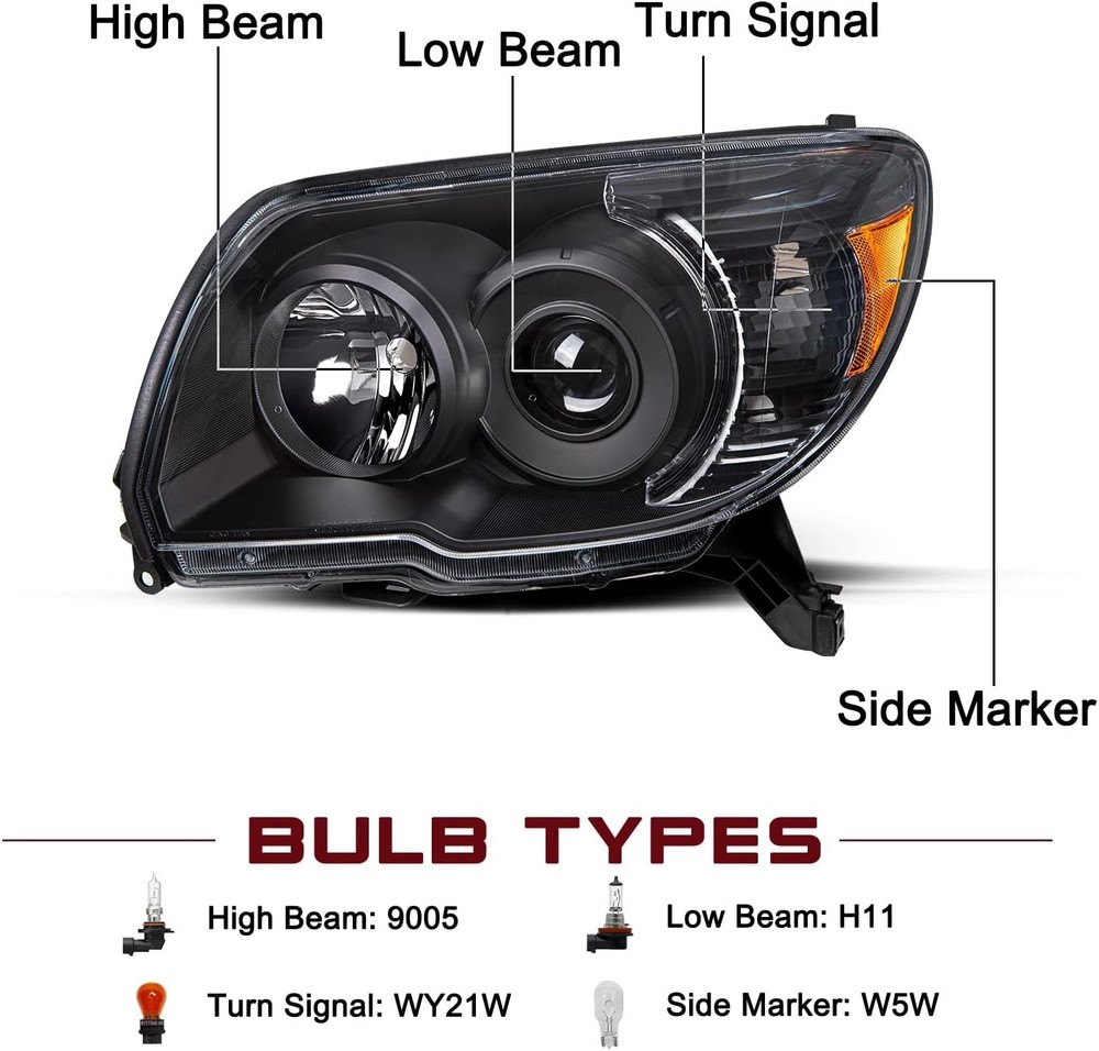 Headlight Assembly Compatible with 2006-2009 Toyota 4Runner