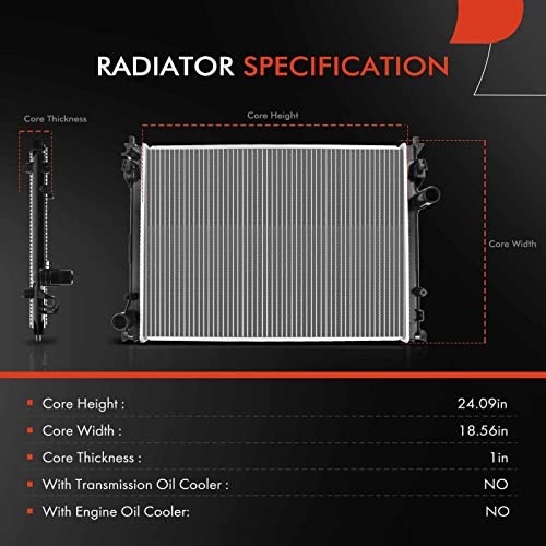 A-Premium Engine Coolant Radiator Compatible with Dodge Charger 2011-2021,