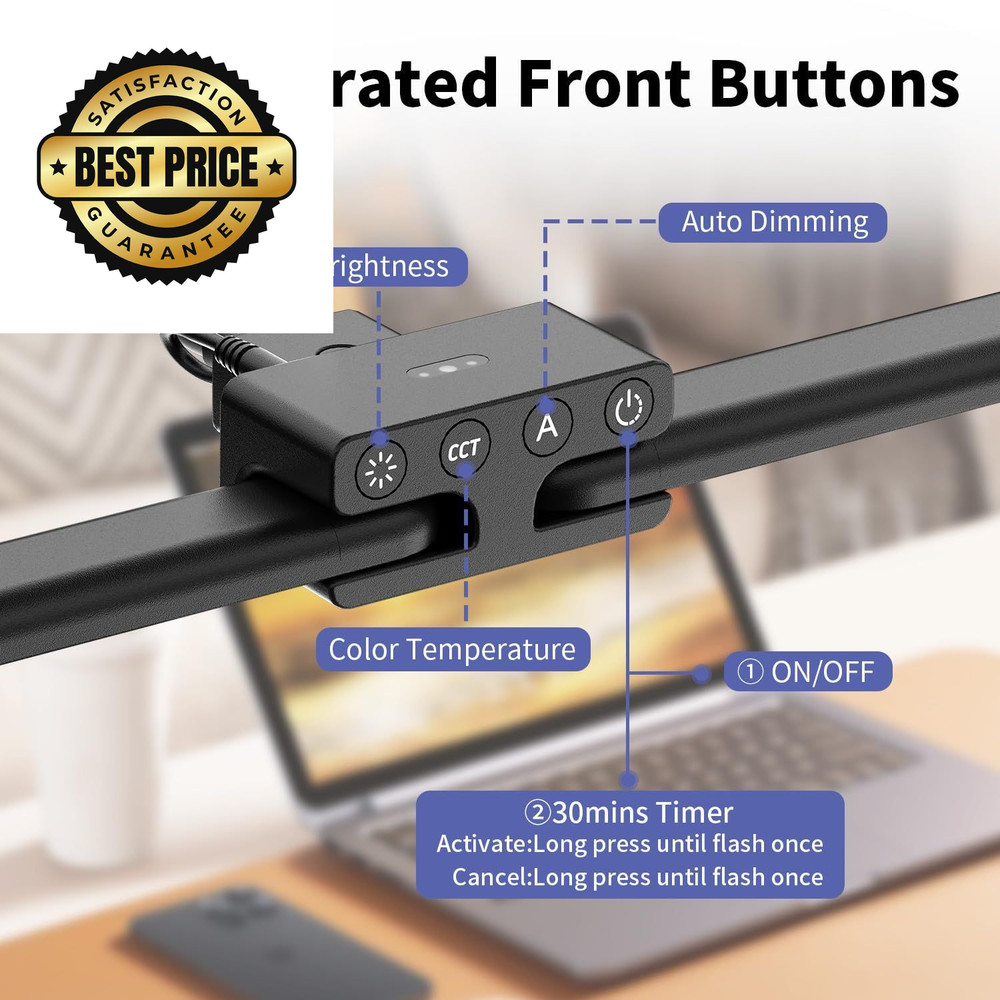 EppieBasic Led Desk Lamp,24W 31.5IN Architect Double Head Base-Black