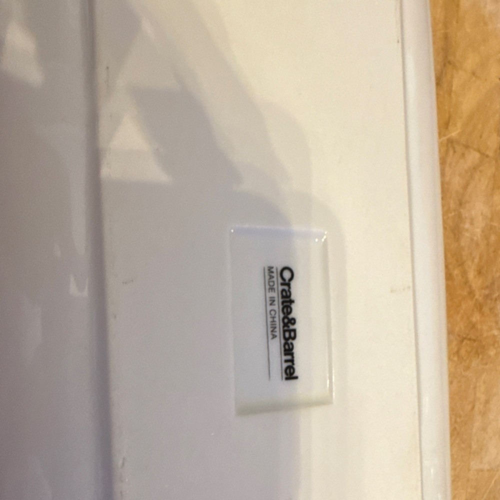 Crate & Barrel Ceramic Vegetable Print Rectangular Platte