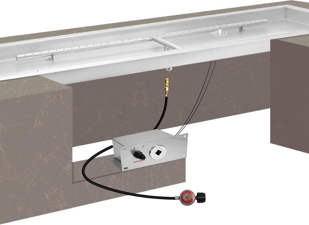 All-in-One Propane Gas Fire Pit Ignition System Kit Includes Electronic Ignit...