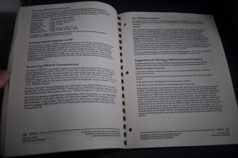 Kantronics Operations Manual KAM*KPC4*KPC2400*KPC1*KPC2