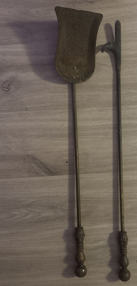 Antique Forged Fireplace Tools
