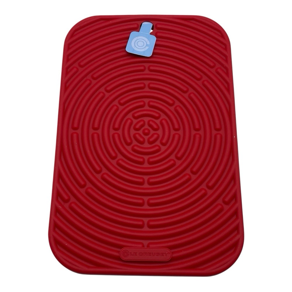 Le Creuset Red Silicone Trivet Mat Potholder Rectangular Hot Pad