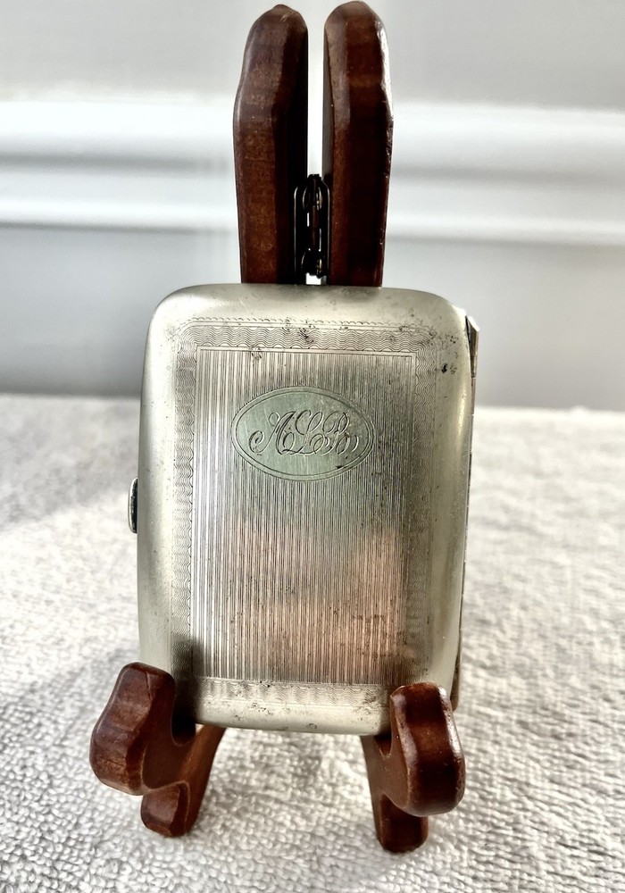 Vintage E.A.M. Silver Plate Cigarette Case Etched. Monogramed. No 153371