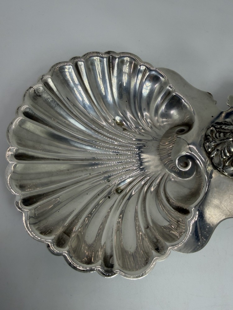 Vtg Crescent Silver Co Plated Double Clam Shell Serving Dish Trinket Tray Footed