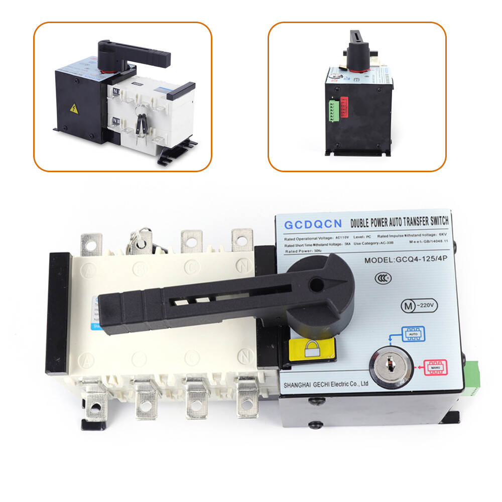 Dual Power Transfer Switch Mini 100A 4P Transfer Switch Generator Changeover