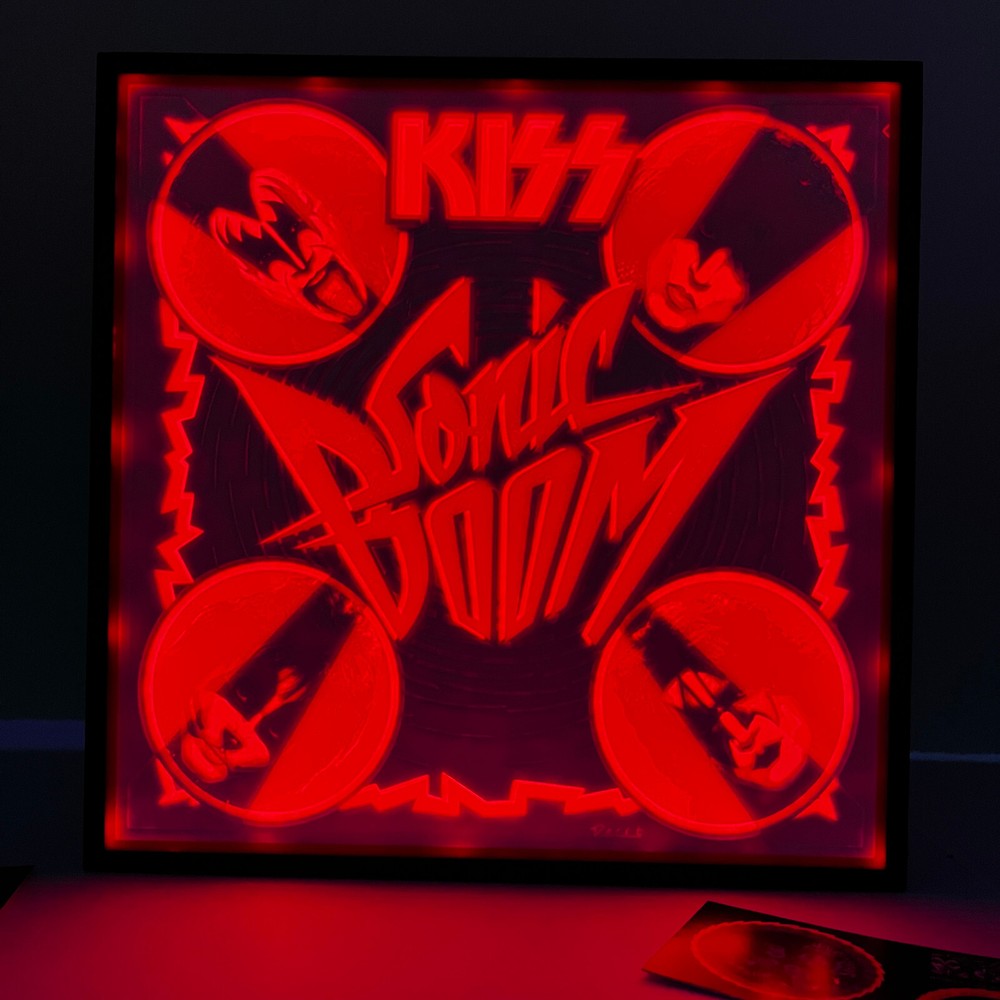 KISS SONIC BOOM colored Litho light box with LED colored lights and remote
