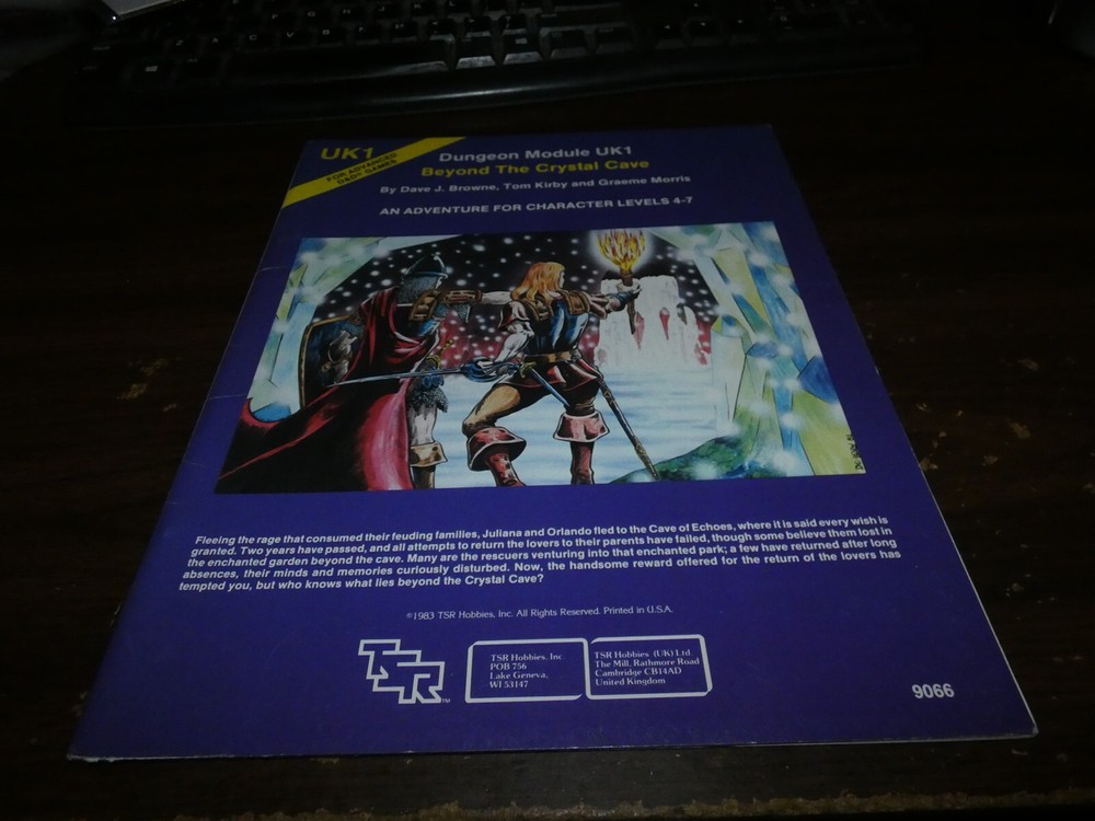 TSR AD&D: Module UK1: Beyond the Crystal Cave
