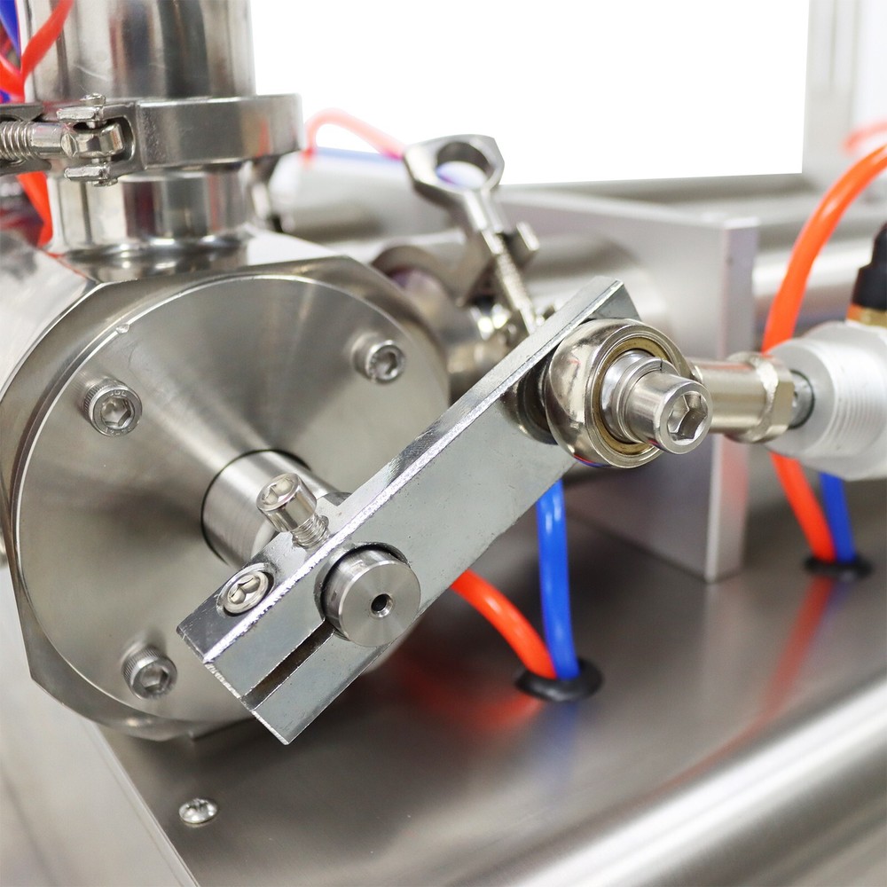 Double Nozzle 100-1000ml Paste Liquid Filling Machine w/Horizontal Mixing Hopper