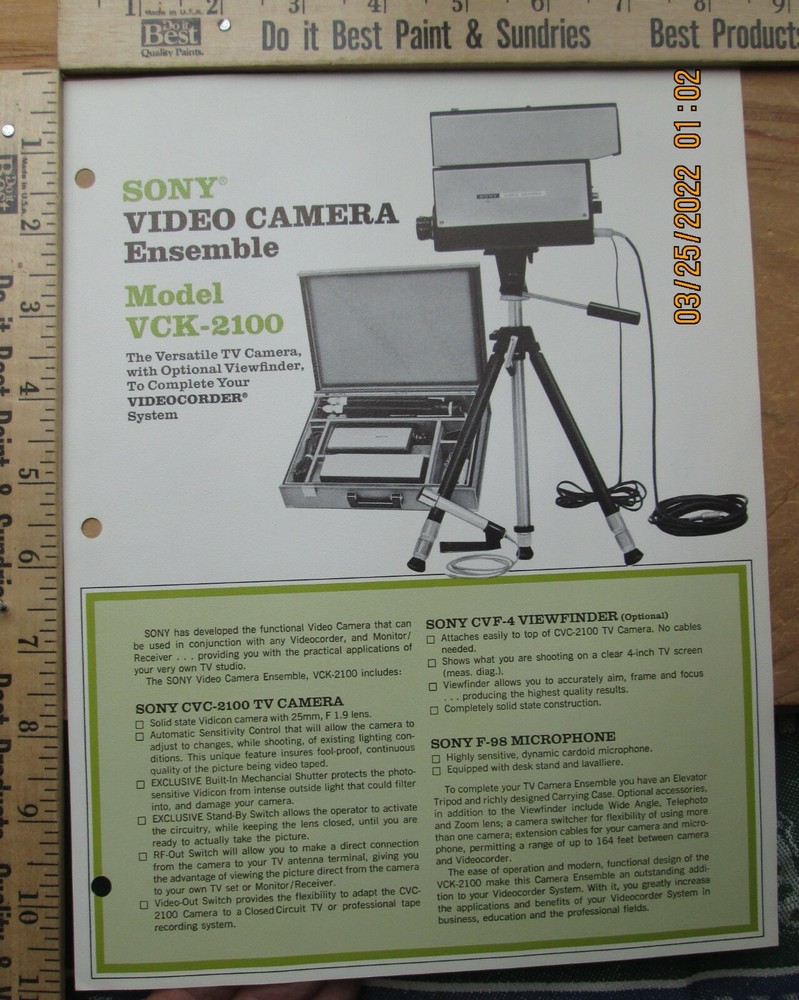 sony video camera ensemble model vck-2100