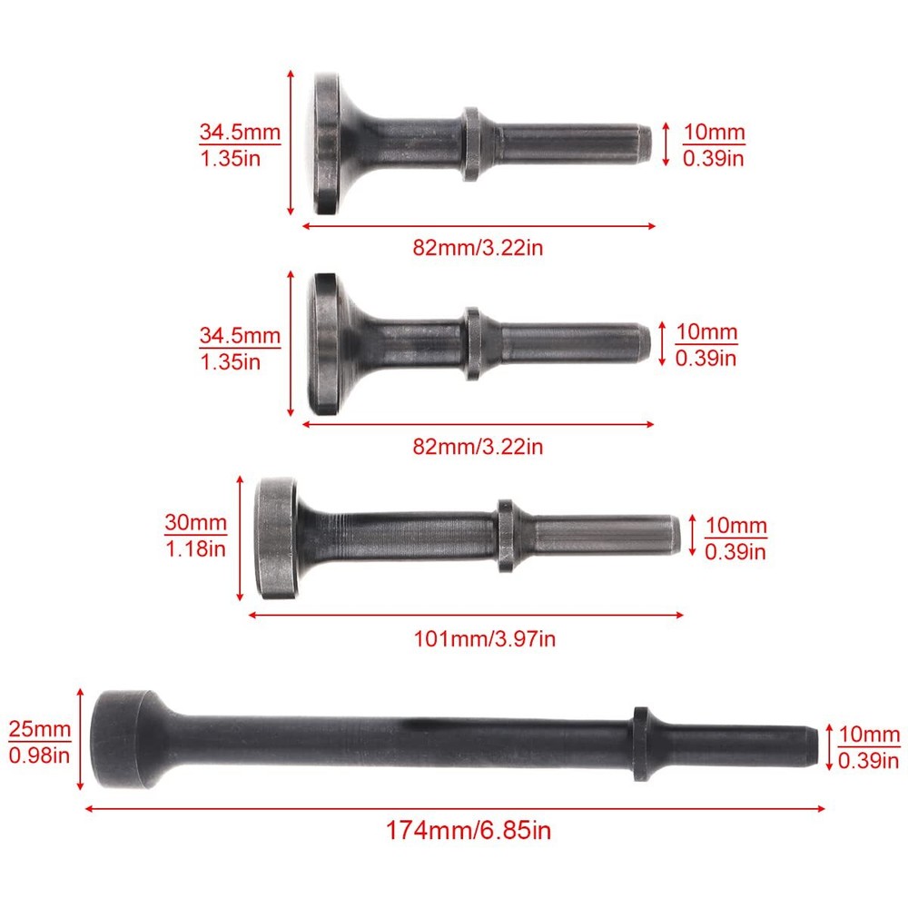Air Hammer Bits 4 Pcs Smoothing pneumatic Air Chisel Bits Suitable for Removi...