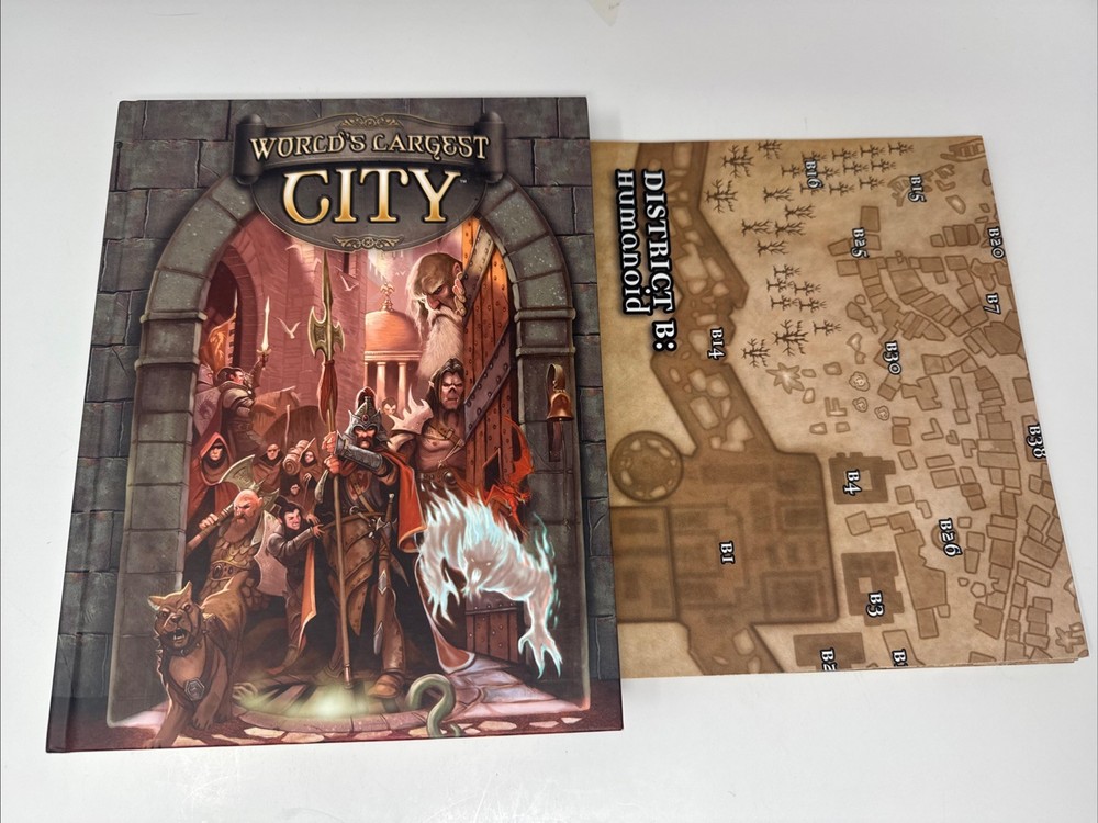 Worlds Largest City Dungeons & Dragons 3rd Edition Hardcover missing one Map