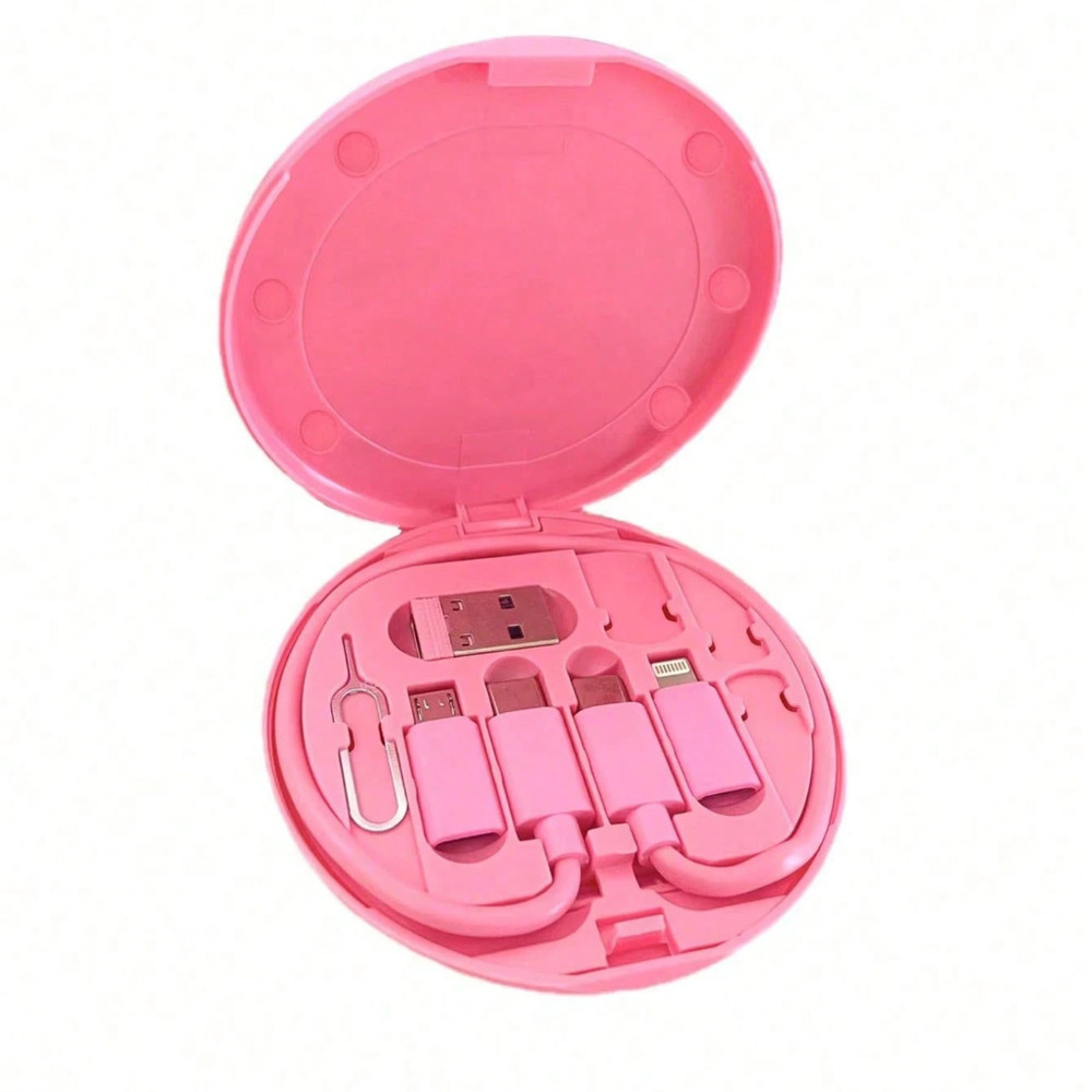 1pc Universal USB Adapter Kit With Multi Charging Cables Storage Case For Phones