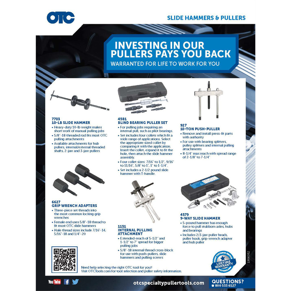 OTC Tools 4579 Stinger 9-Way Slide Hammer Puller Set