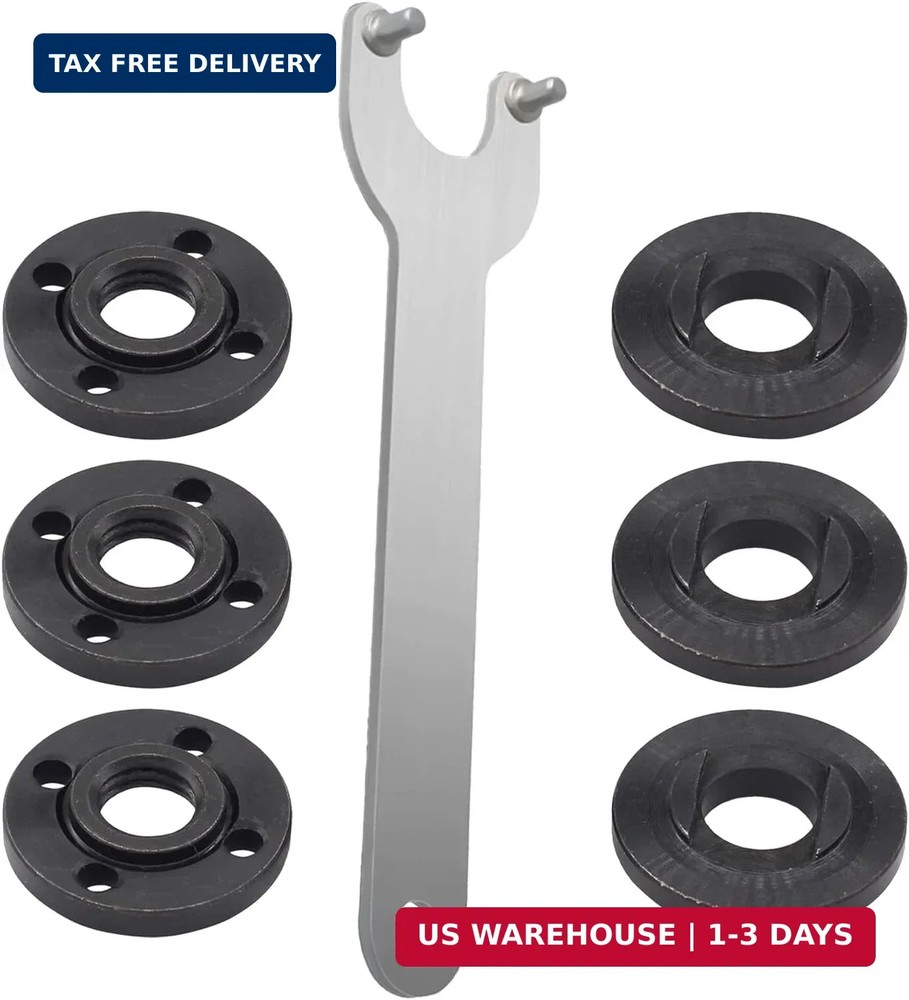 3-Pack Angle Grinder Flange Nut & Wrench Set - for 4.5", 5", 7" 5/8"-11 Thread,