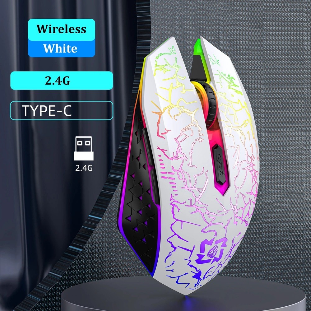 Wireless USB Optical Mice Gaming Mouse 7 Color LED Backlit Rechargeable For PC