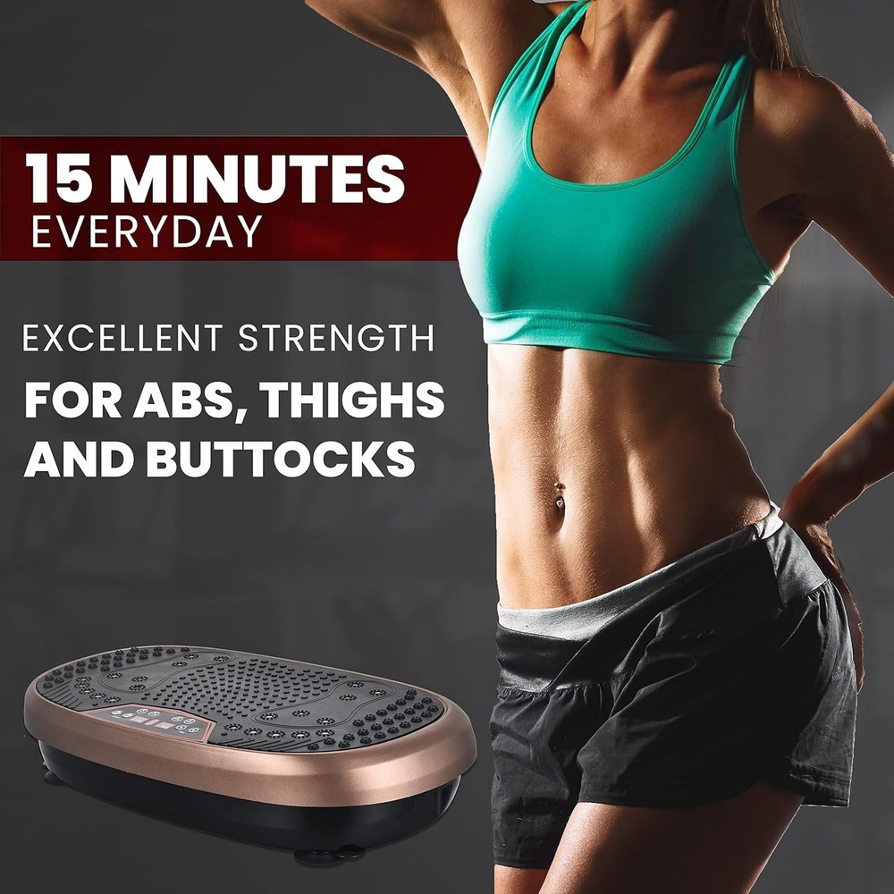 Vibration Plate Exercise Machine Whole Body Workout with Loop Bands Weight Loss