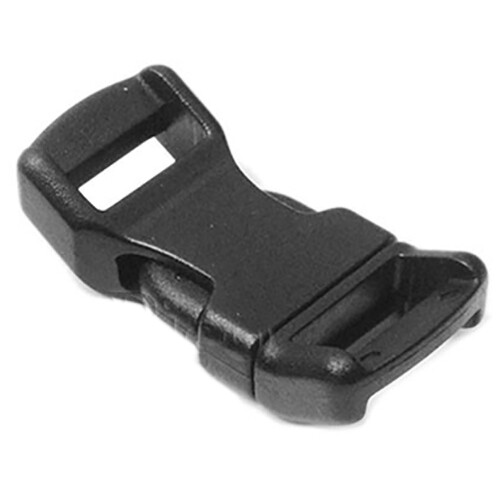 60 Pack Contoured Side Release Small Black Plastic Buckles for 1/2" Straps