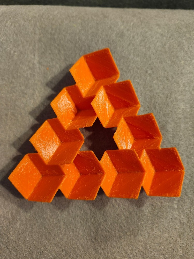 3D Printed Penrose Triangle Escher Illusion