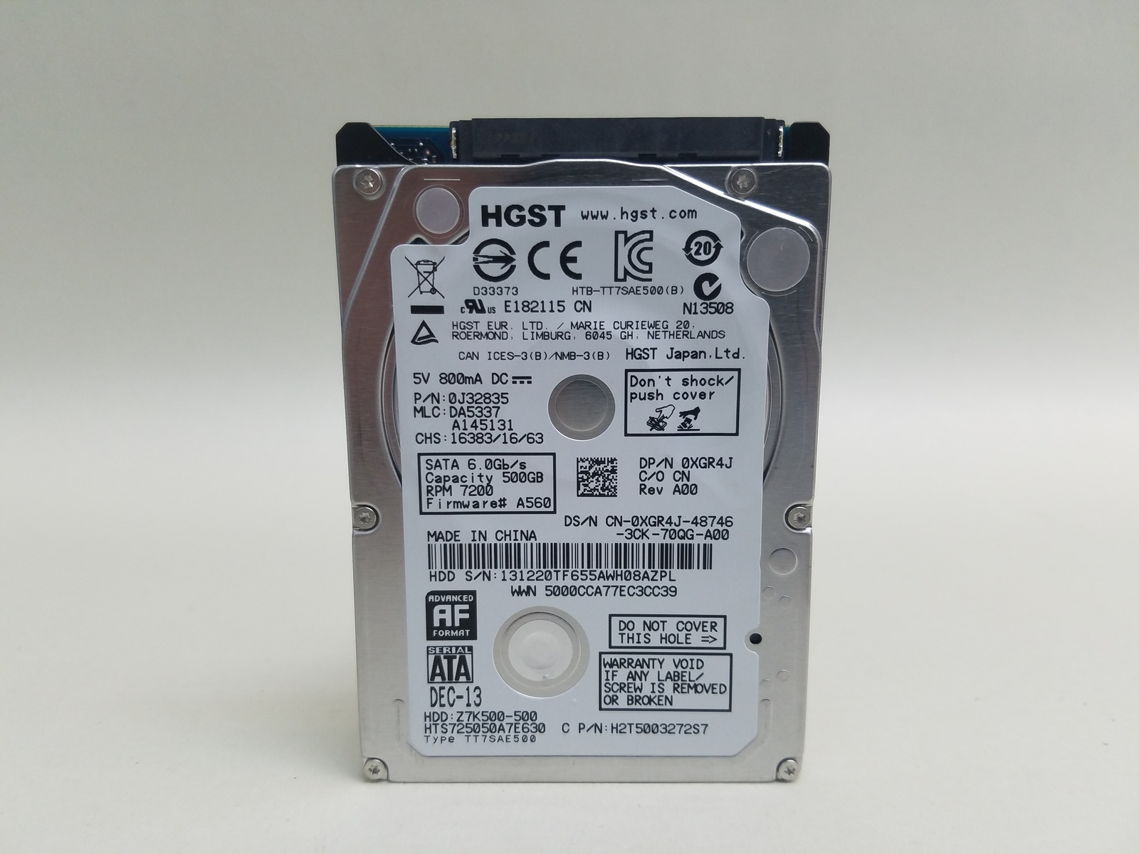 HGST Z7K500 HTS725050A7E630 500 GB 2.5" SATA III Laptop Hard Drive