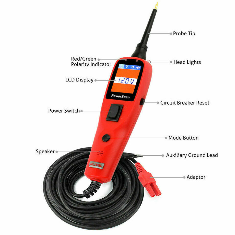 12V/24V Autel PowerScan PS100 Tester Electrical Diagnostic Power Probe Kit